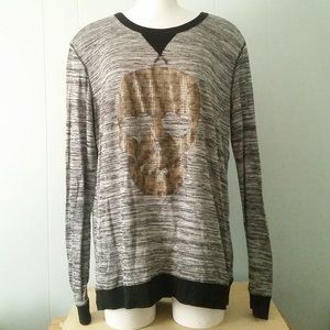Long Sleeve Skull top heather gray